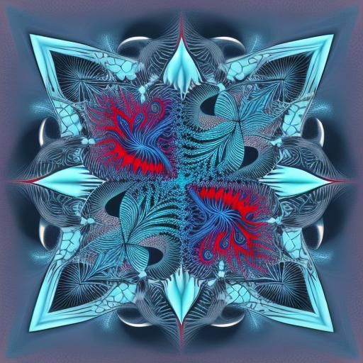 Abstract Vector Fractal with 3D Shading