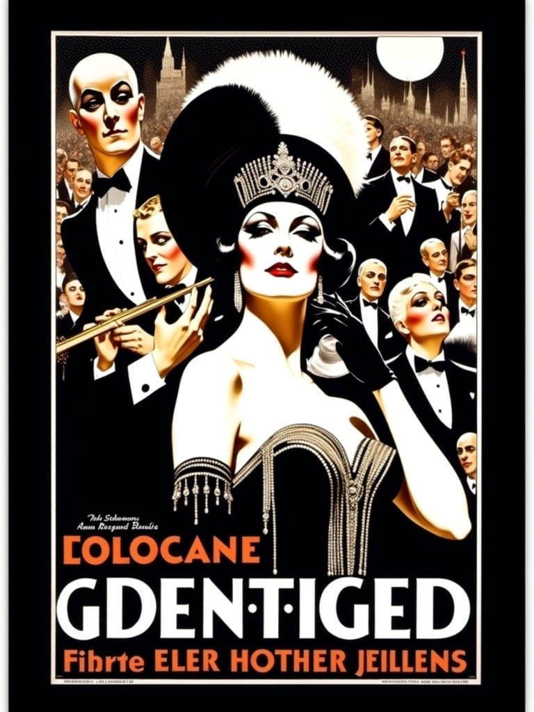 Berlin Cabaret Poster in Weimar Expressionism Style