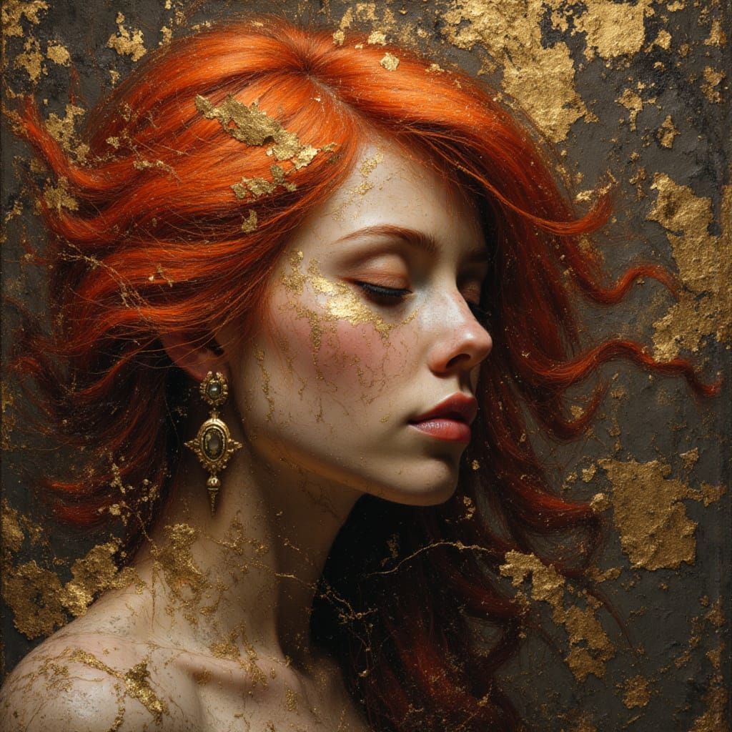 Ethereal Redhead in Mystical Setting