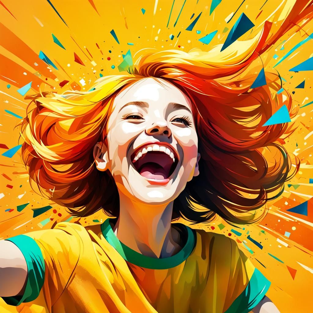 Abstract Visualization of Immense Joy in Vibrant Colors