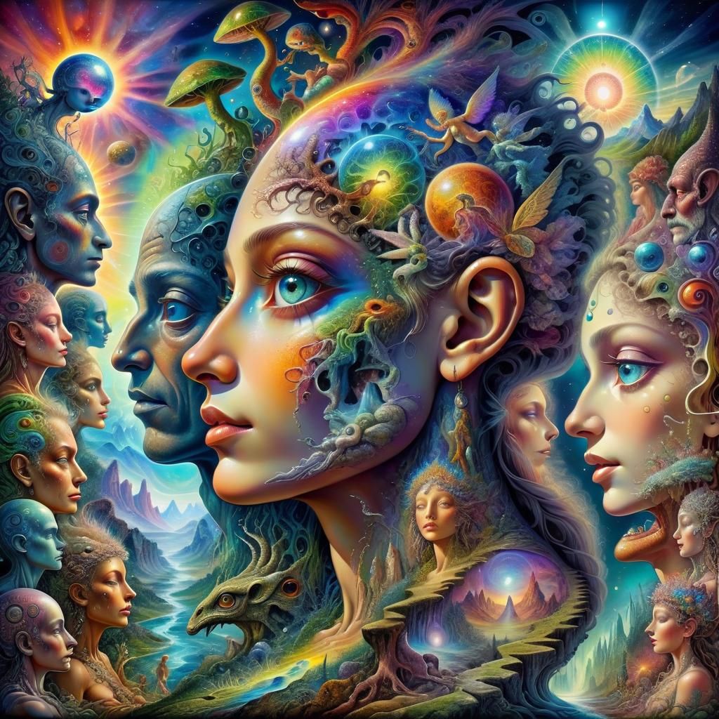 Evolution of Consciousness: A Surreal Mixed Media Masterpiec...