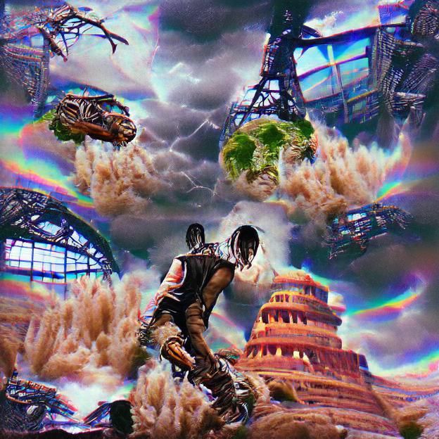 Dystopian Landscape with Cyberpunk Elements