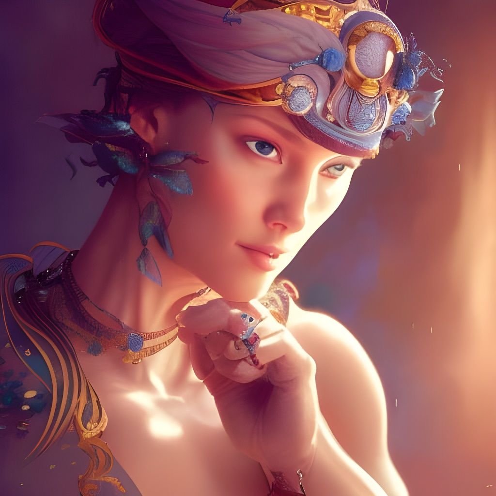 Cinematic Portrait of a Genie in Digital Art Style