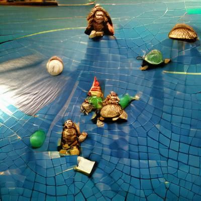 Gnome and Dwarf Victory Inside Giant Turtle