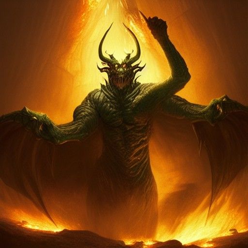 Balrog Battles Elves: A High Fantasy Scene