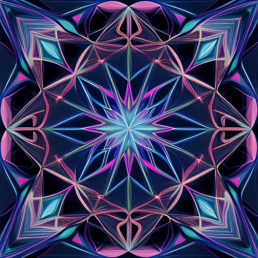 Symmetrical Euclidean Geometric Art with Triadic Colors