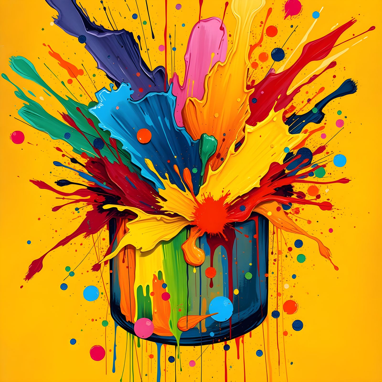 Vibrant Paint Explosion in Dynamic Abstract Style