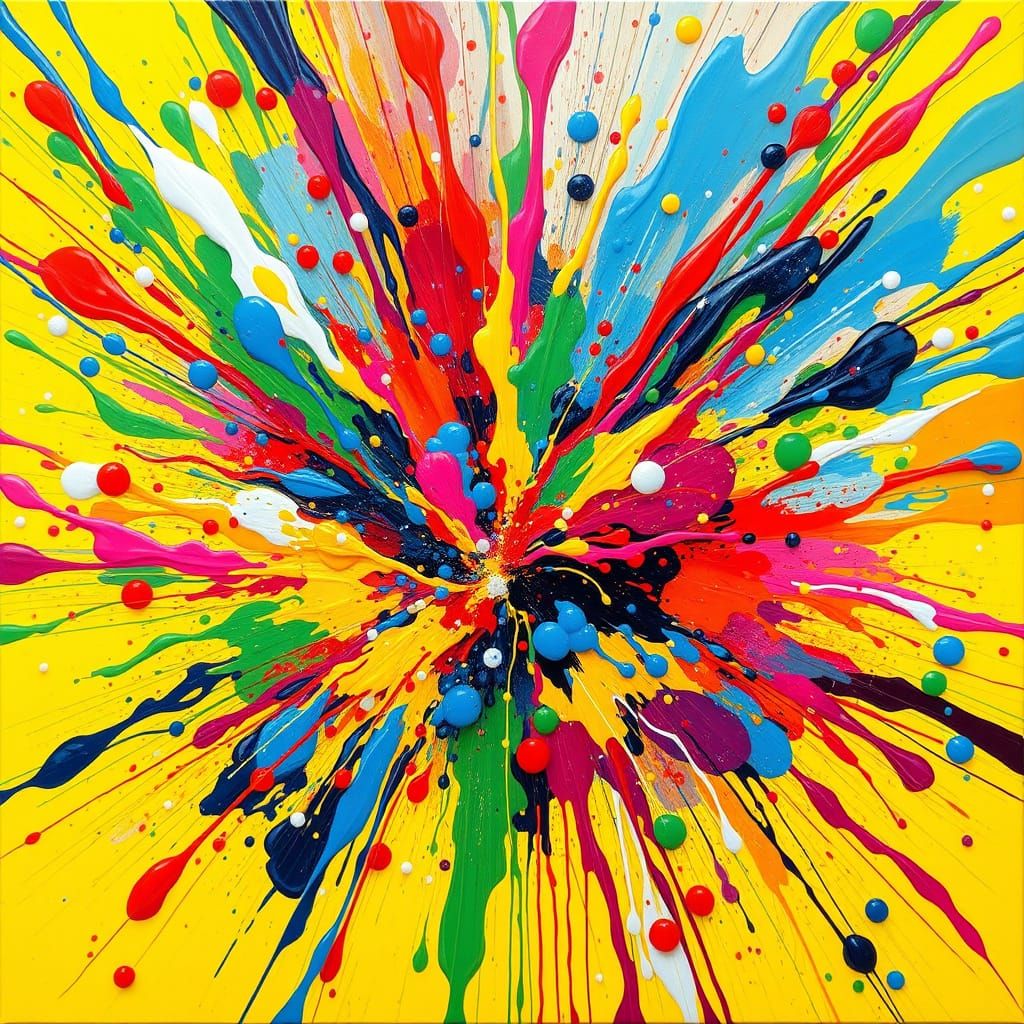 Vibrant Action Painting Explosion