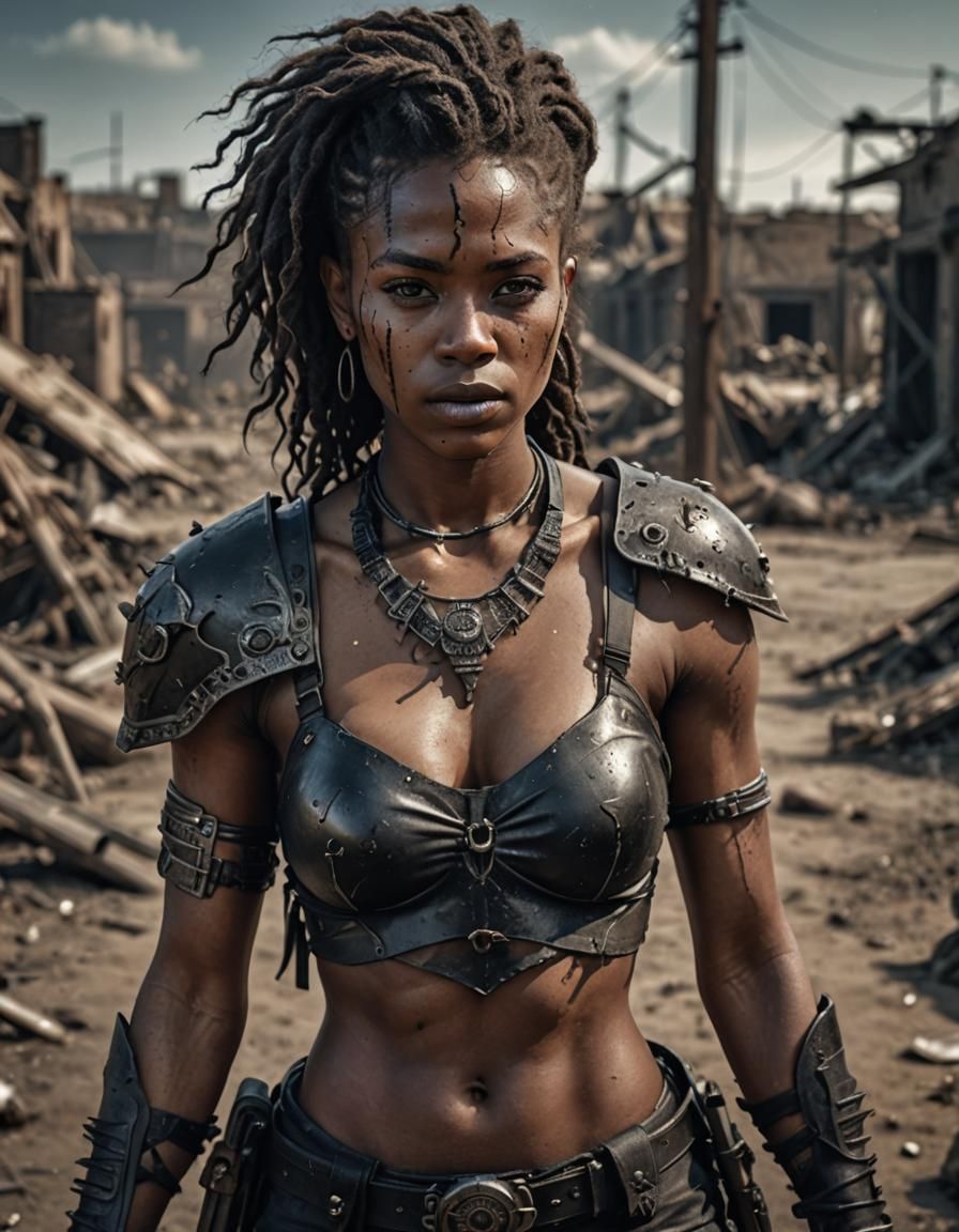 Hyperrealistic Wasteland Warrior Portrait in HDR