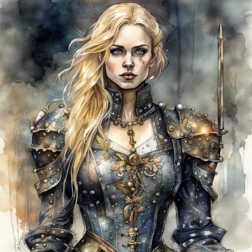 Steampunk Gothic Goddess in Shining Armour