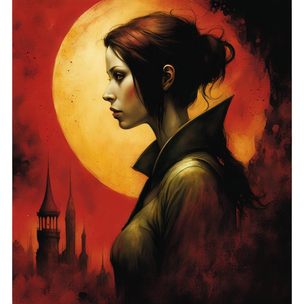 Girl in Dark Graphic Novel Style