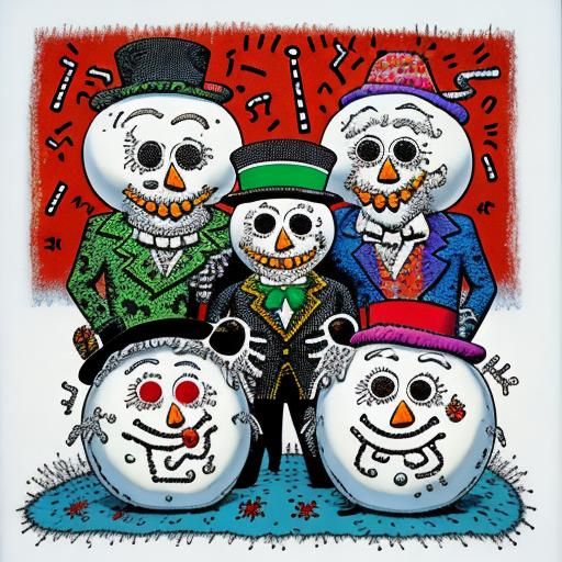 Frosty the Snowman in Surrealist Style