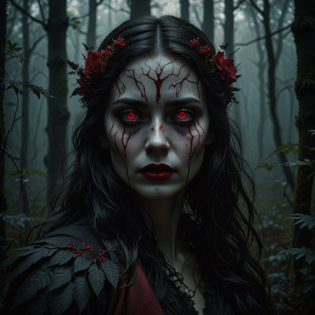 Mysterious Figure Emerges from Haunting Forest in Dark Surre...