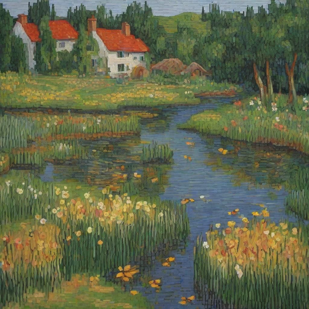 Pixelated Bees in Impressionistic Pixel Art Style