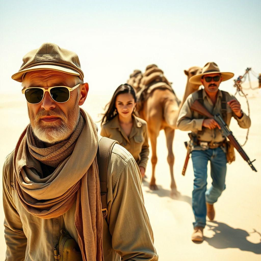 Desert Storm Trio: A Cinematic Film Still