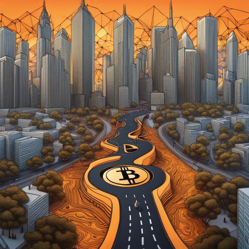 Crypto Cityscape: Bitcoin, Ethereum, and DeFi Art
