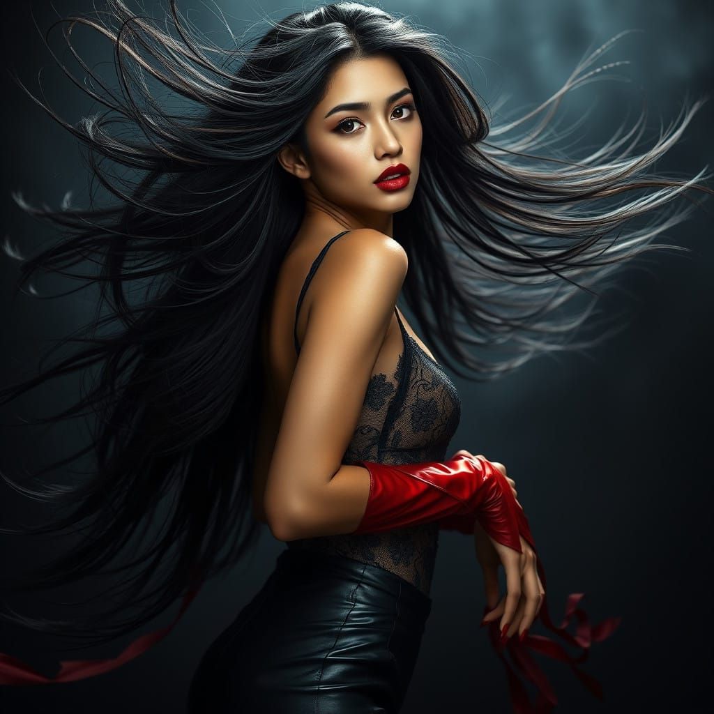 Dark Haired Ethereal Beauty in Glamorous Fantasy Cover Art