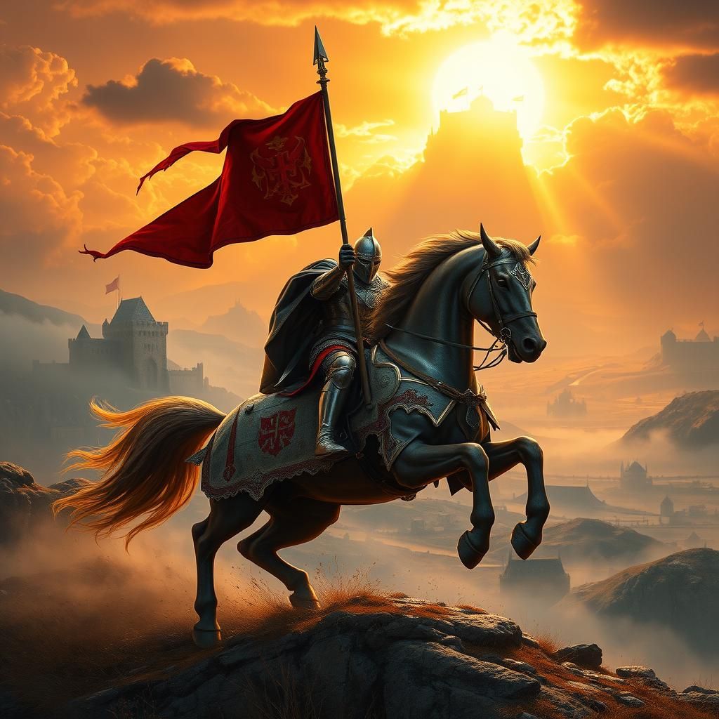 Knight on Horseback in Ornate Armor