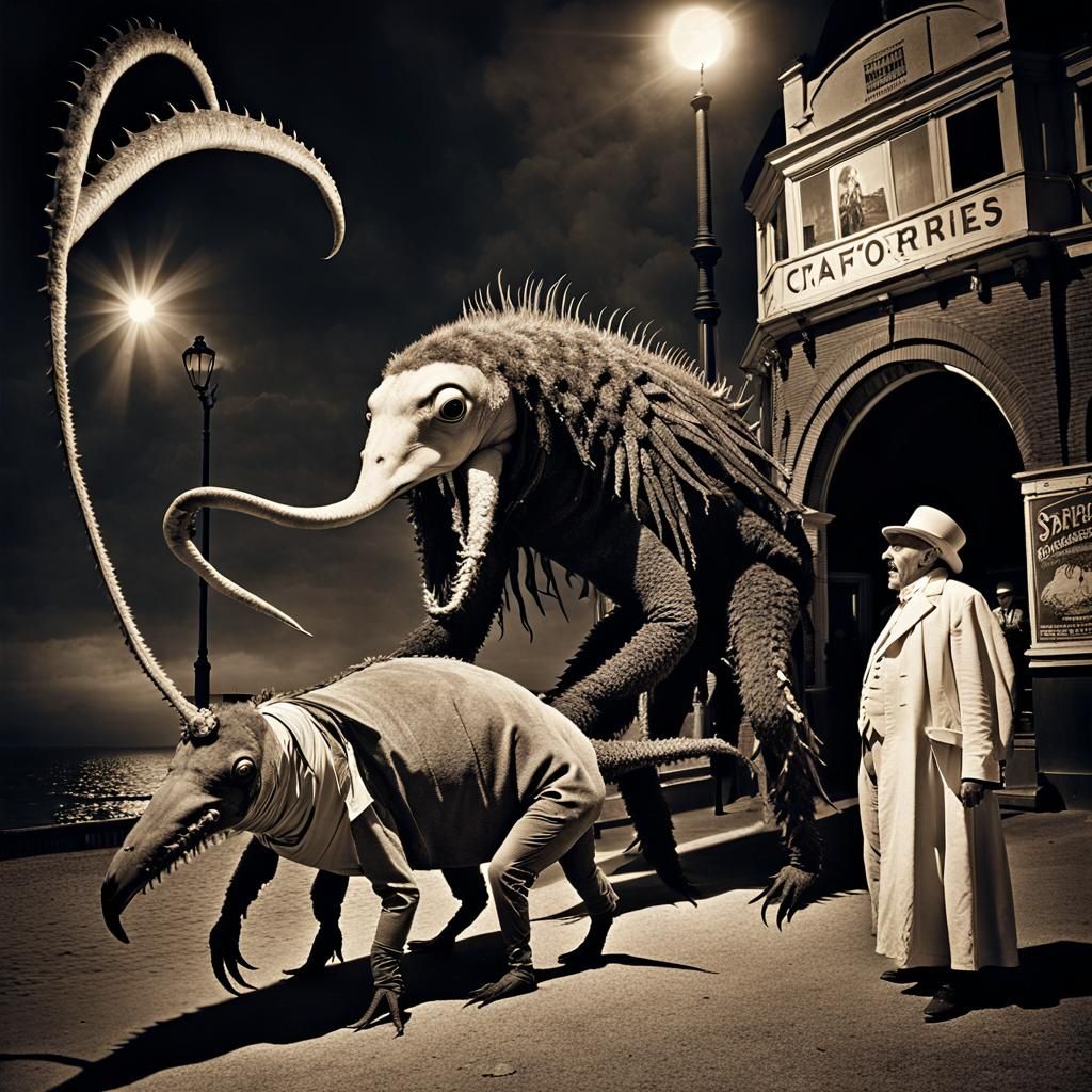 Nightmarish Lovecraftian Monster on the Seafront