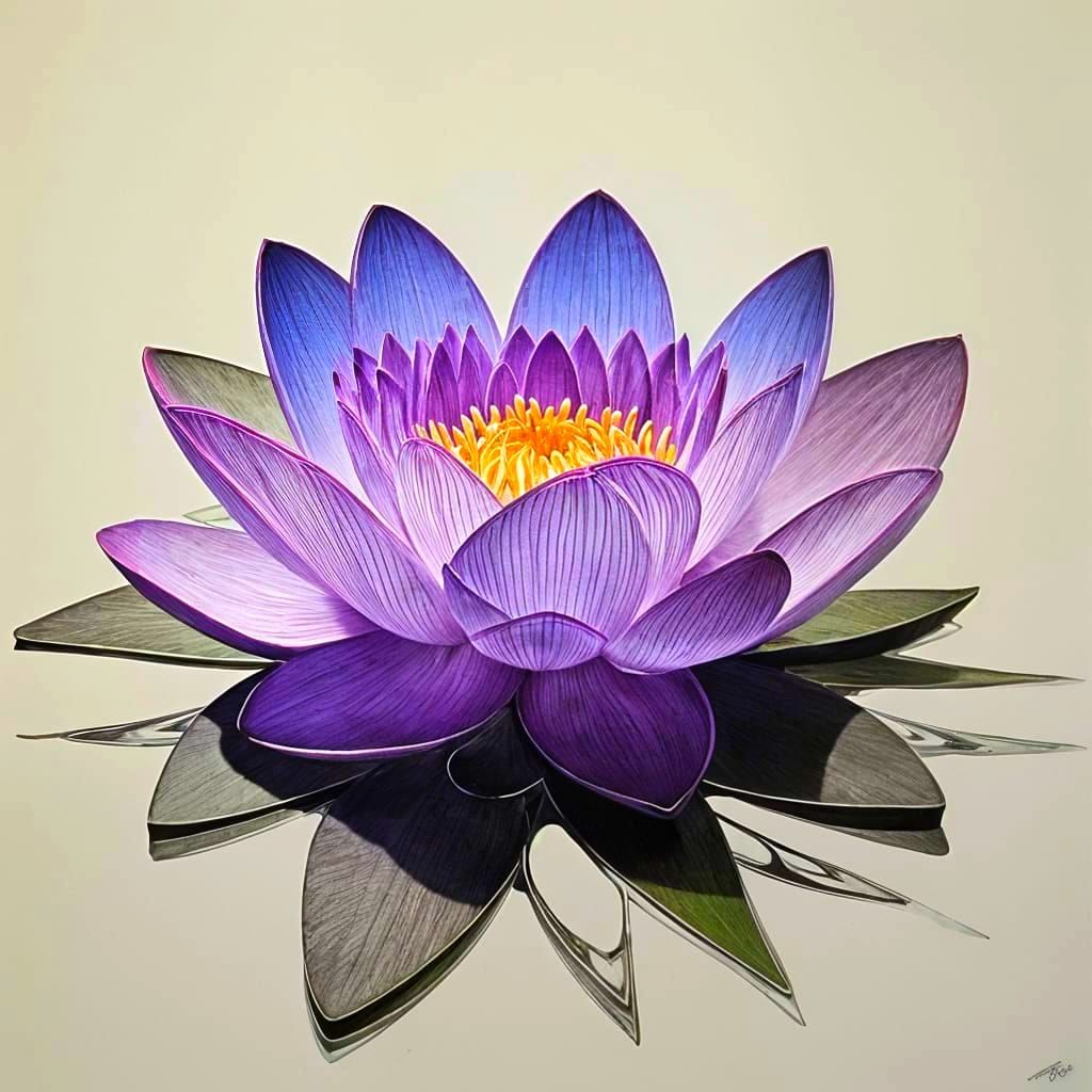 Surreal Lotus Blooms in Vibrant Abstract Style