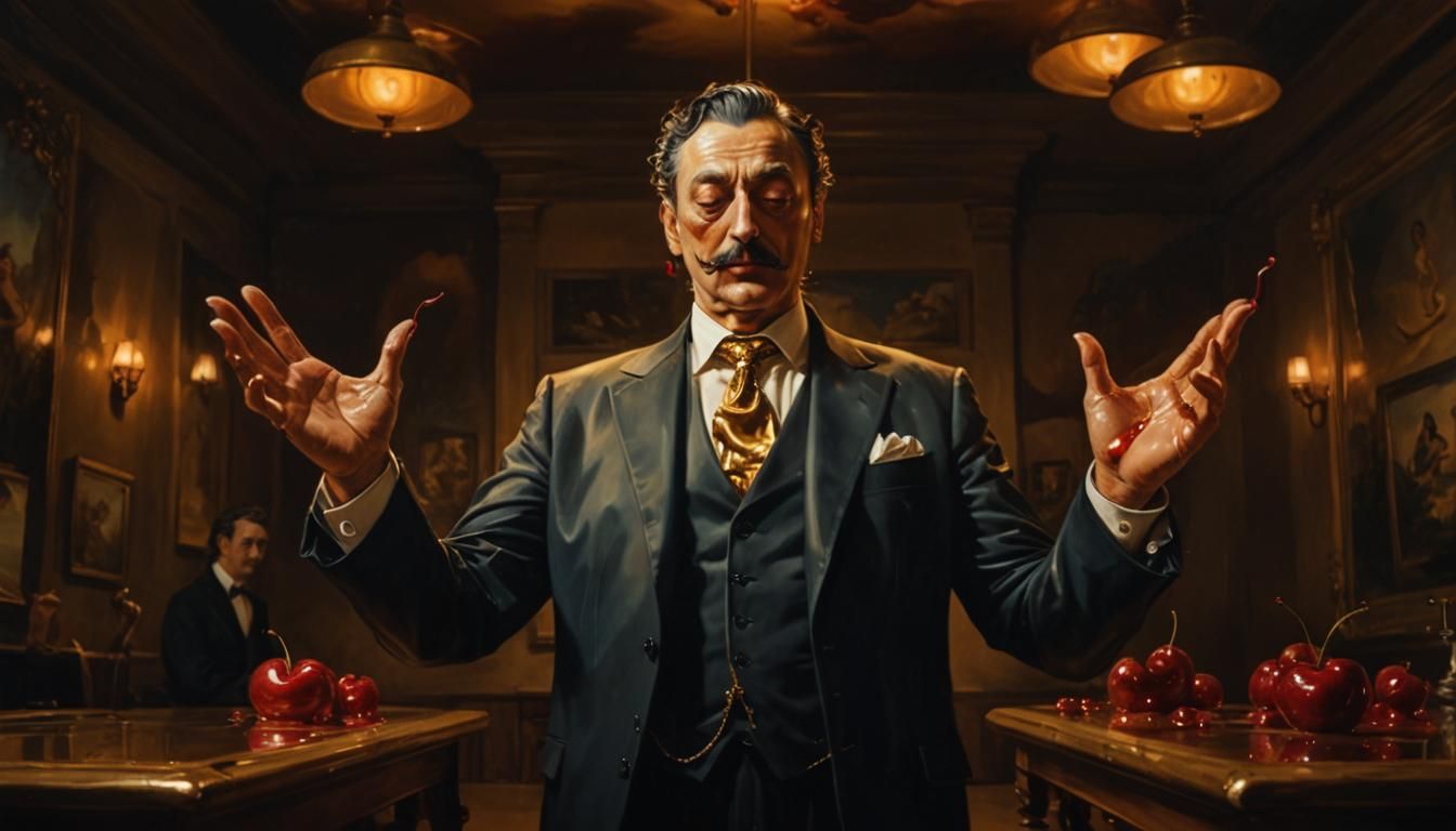 Surreal Gold Woman Transformation in Oil Painting Style