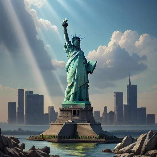 Statue of Liberty with Gold Teeth: Concept Art
