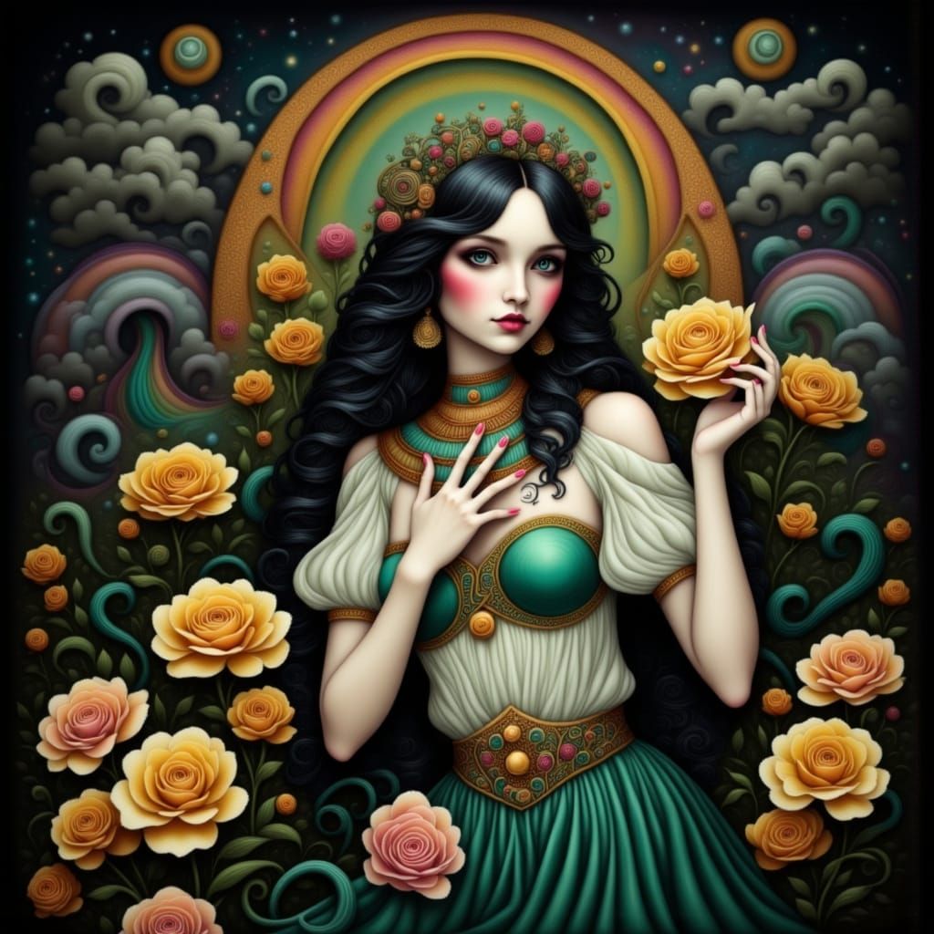 Ethereal Angel in Cosmic Dreamscape