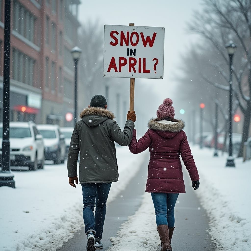Turbulent Couple in a Snowy Storm