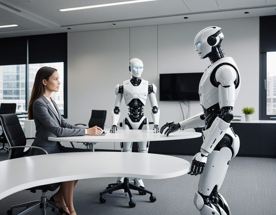 Humans and Robots Meet in Futuristic Boardroom