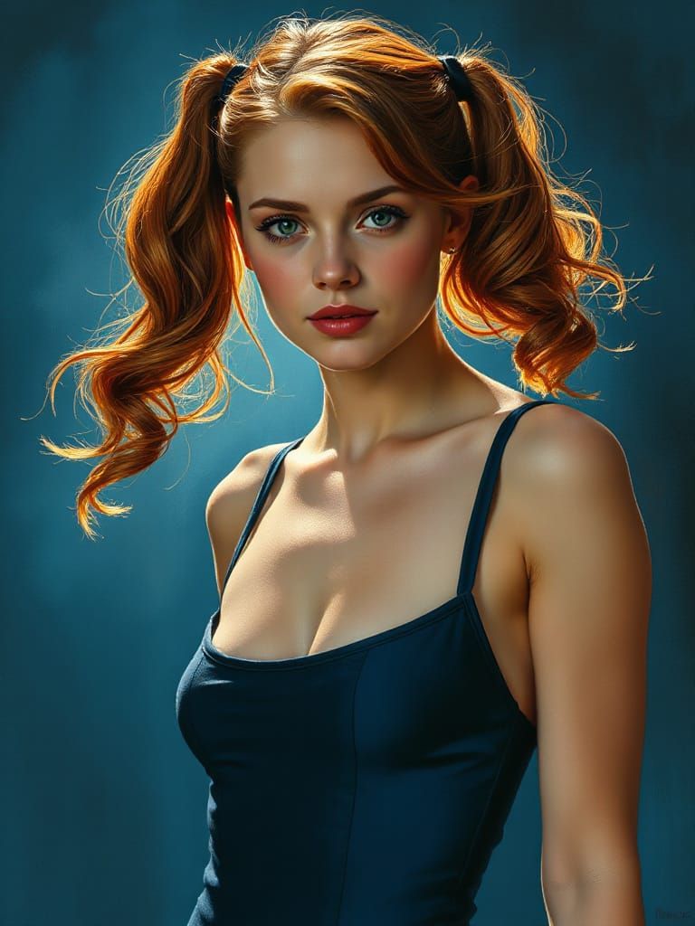 Hyper-Realistic Portrait of a Russian Woman with Emerald Eye...