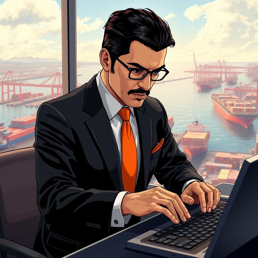 Iranian Man Sending Email in Anime Style