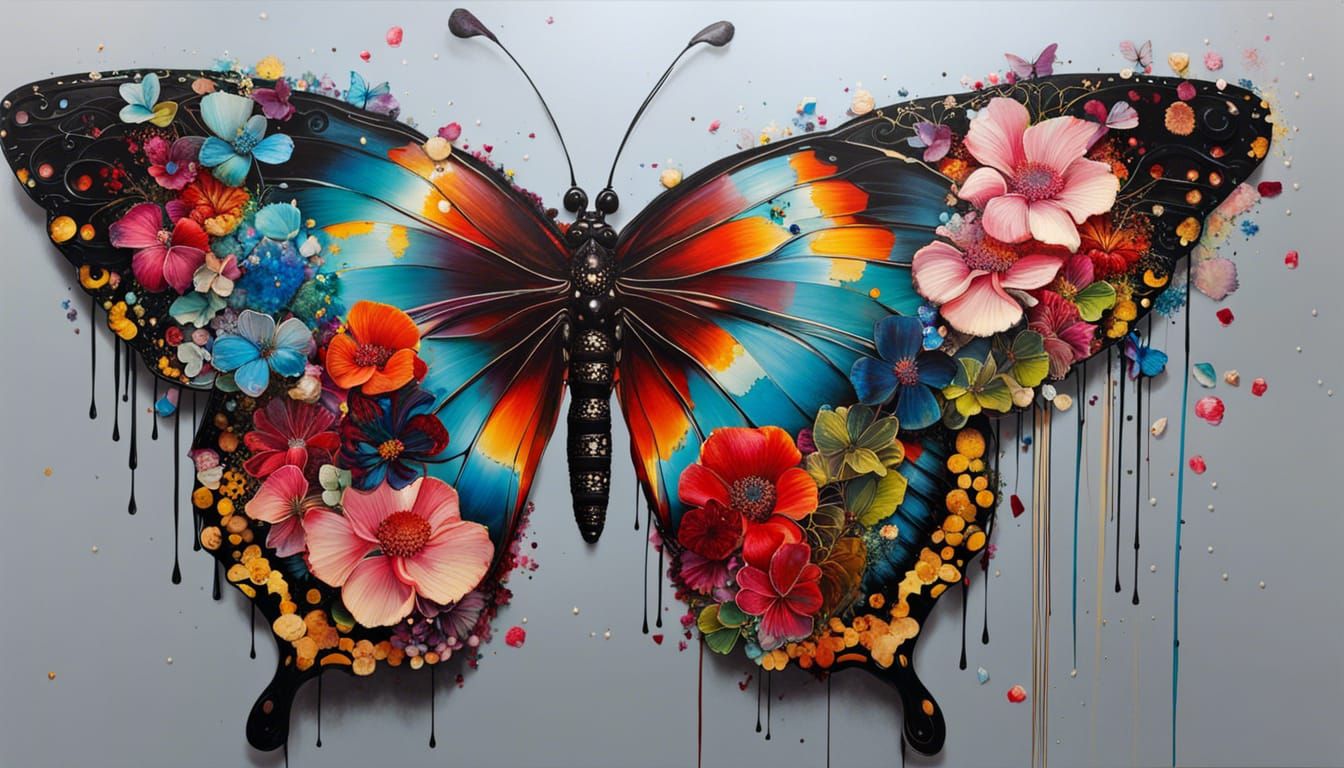 Butterfly With Flowers