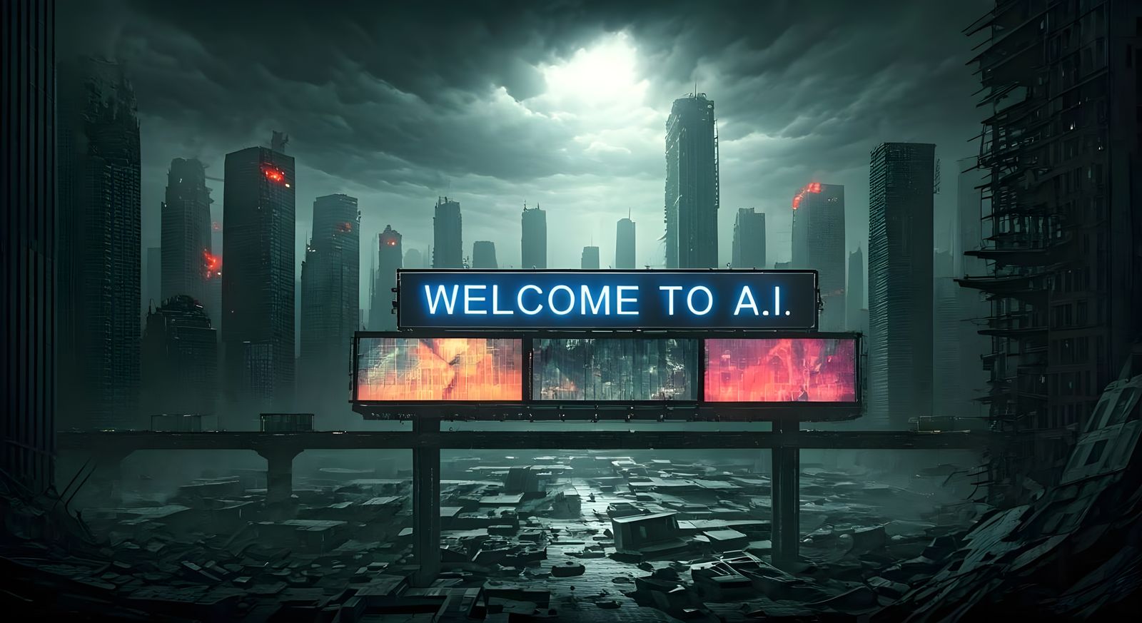 Dystopian Metropolis: A Neon-Lit Apocalypse