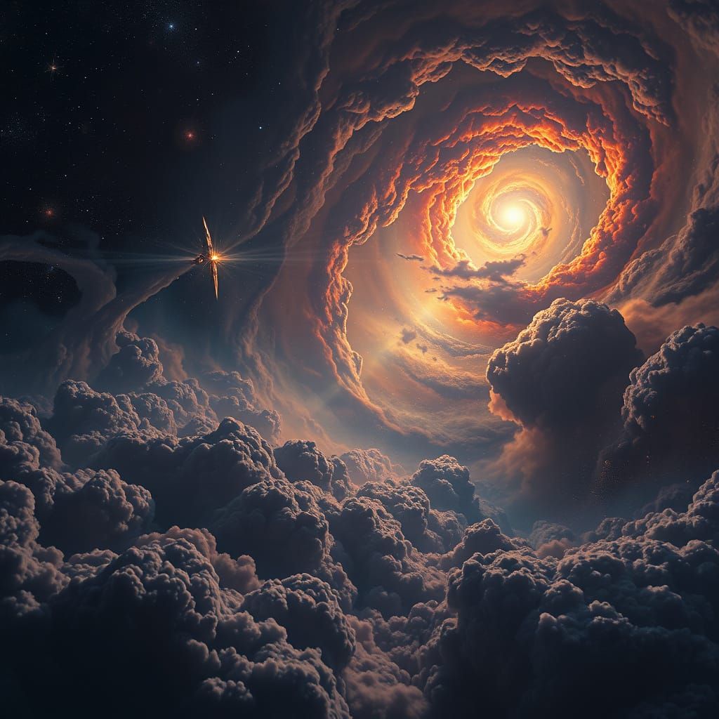 Surreal Cosmic Landscape in Photorealistic Style