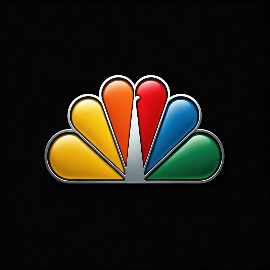 NBC Television Network Logo in Photorealistic Style