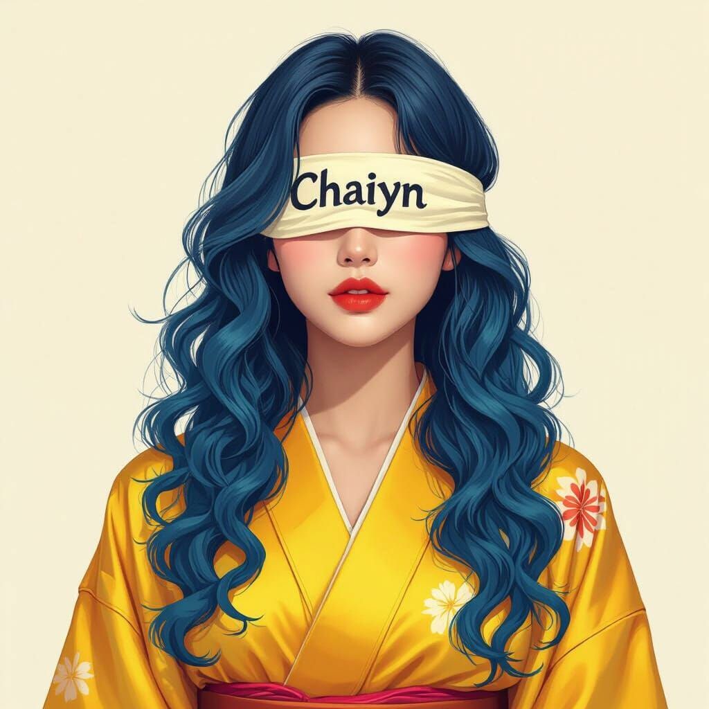 Korean Woman in Yukata: Hyperrealistic Anime Portrait