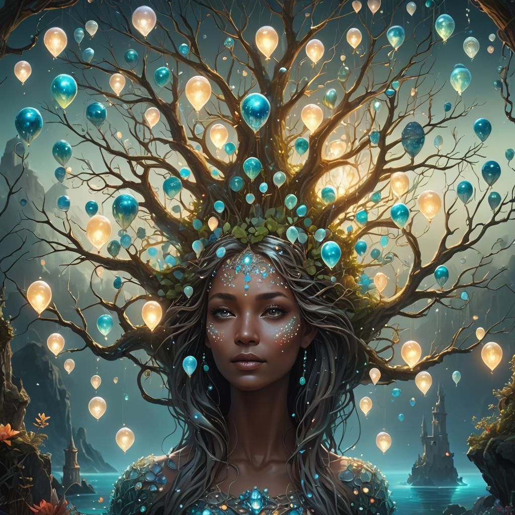 Underwater City with Opal Tree: Matte Painting