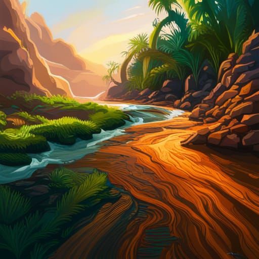 Hyperrealistic Nature Scene with Dramatic Lighting