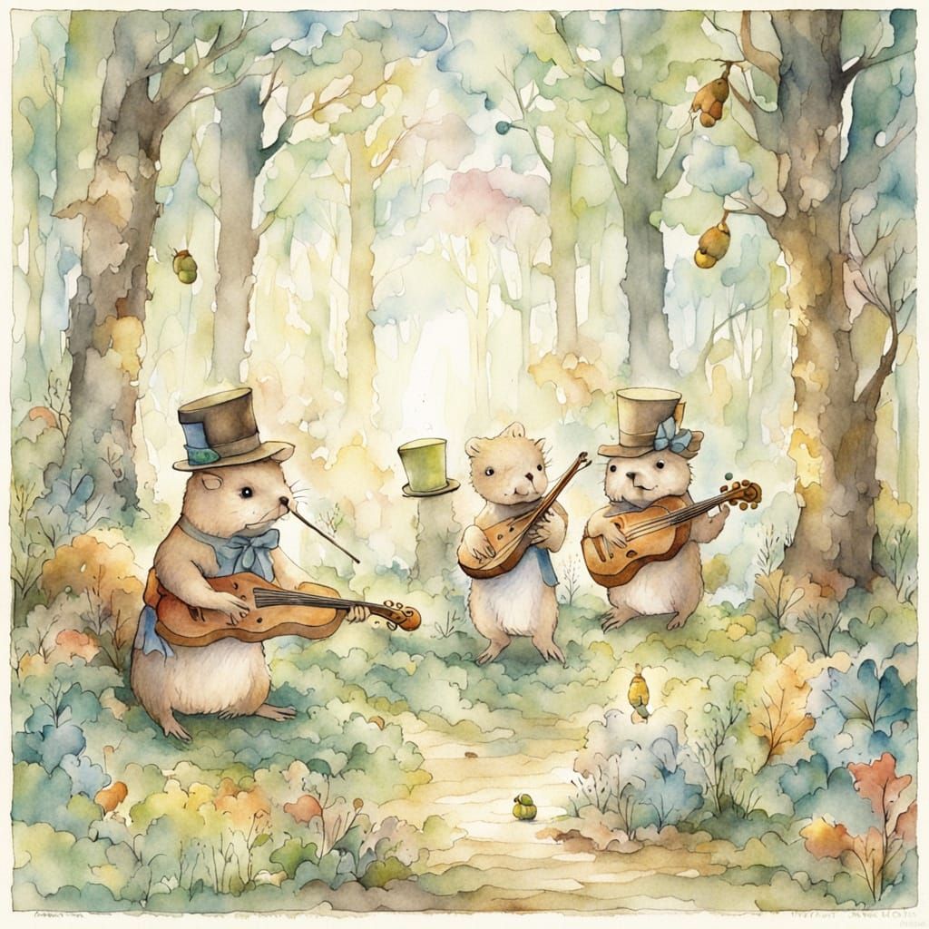 Mischievous Otter Conducts Woodland Symphony in Sun-Dappled ...