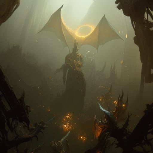 Epic Dragons in Dark Fantasy Style
