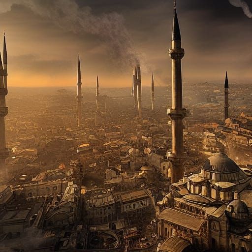 Steampunk Istanbul: Epic Digital Matte Painting
