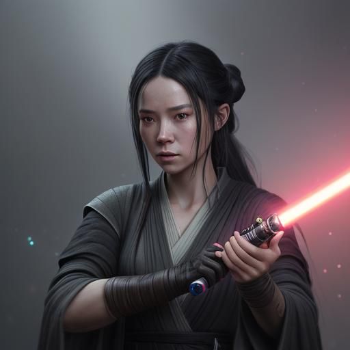 Chinese Jedi Master with Rainbow Lightsaber