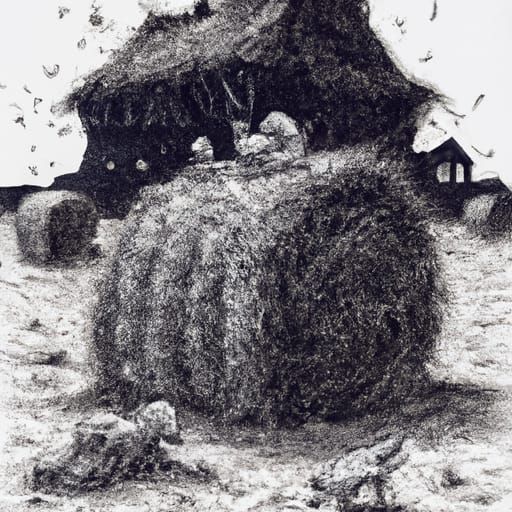 Horror Farmhouse Scene in Gustave Doré Style