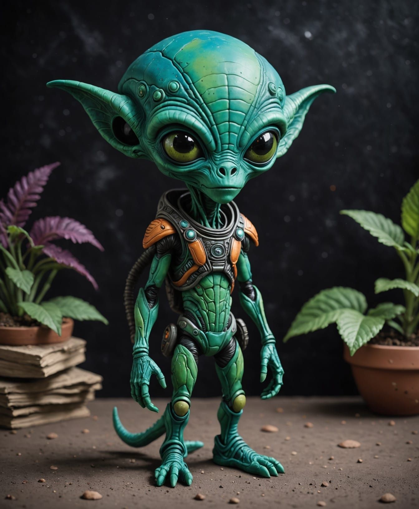 Vibrant Clay Alien Adventurer