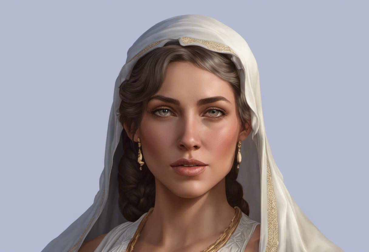 Colonial Woman Portrait in Digital Art Style