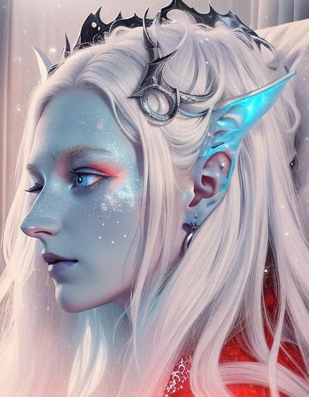 Cinematic Surrealism: Demon Lich Sleeping in Snowy Bedroom