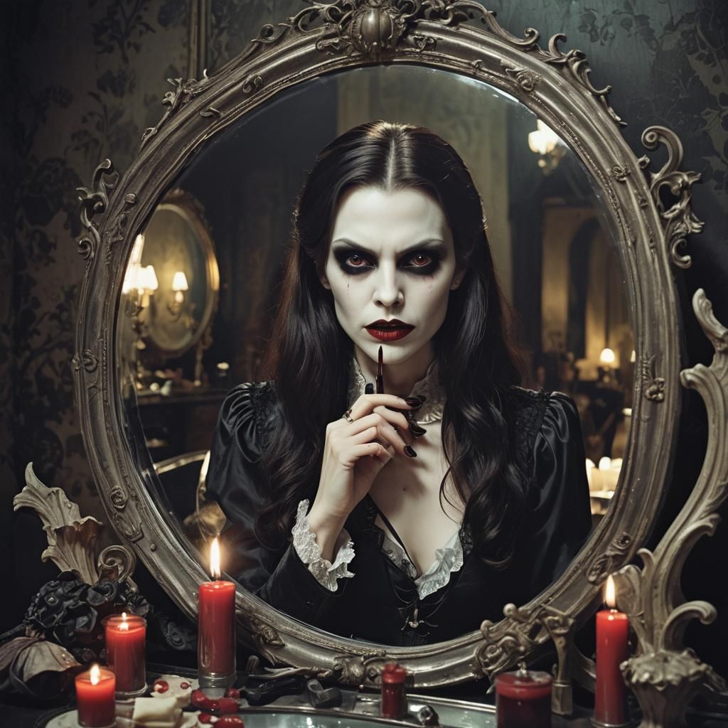 Vampire Mirror: Reflection of Makeup Only