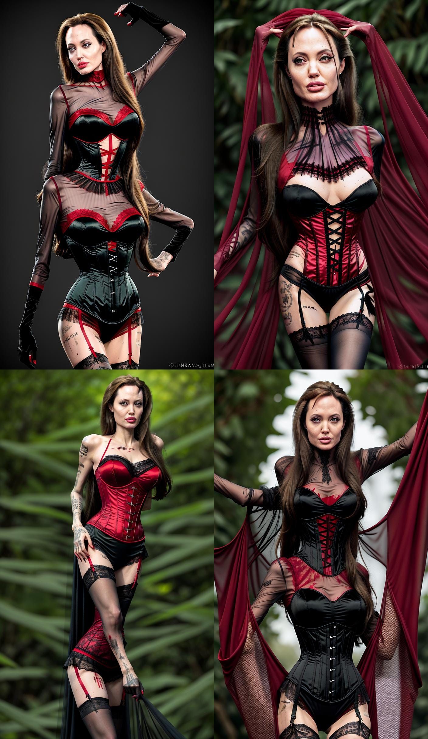 Angelina Jolie in a lace corset
