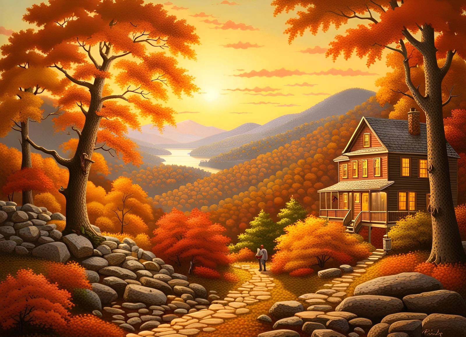 Ouachita Mountains in Autumn: A Hyperdetailed Landscape
