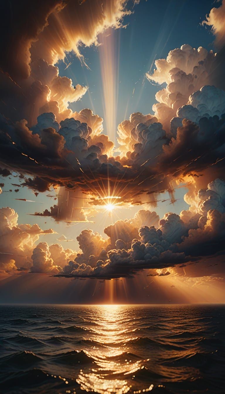 Vibrant Golden Hour Cloudscape